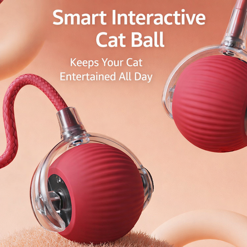 Automatic Interactive Cat Ball Toy with String – Durable & Anti-Bite Pet Toy