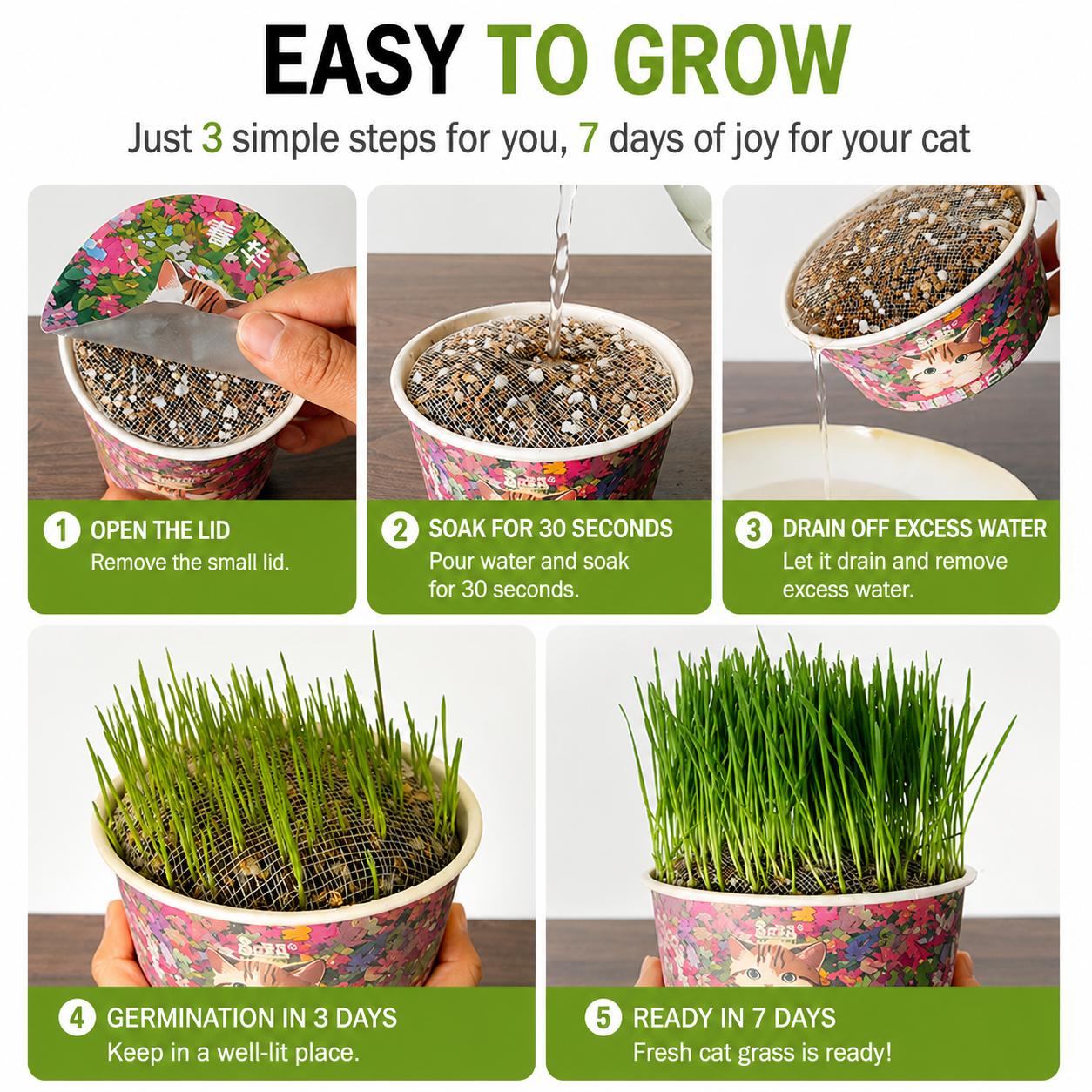 Petvique™ | FreshBloom Cat Grass Kit
