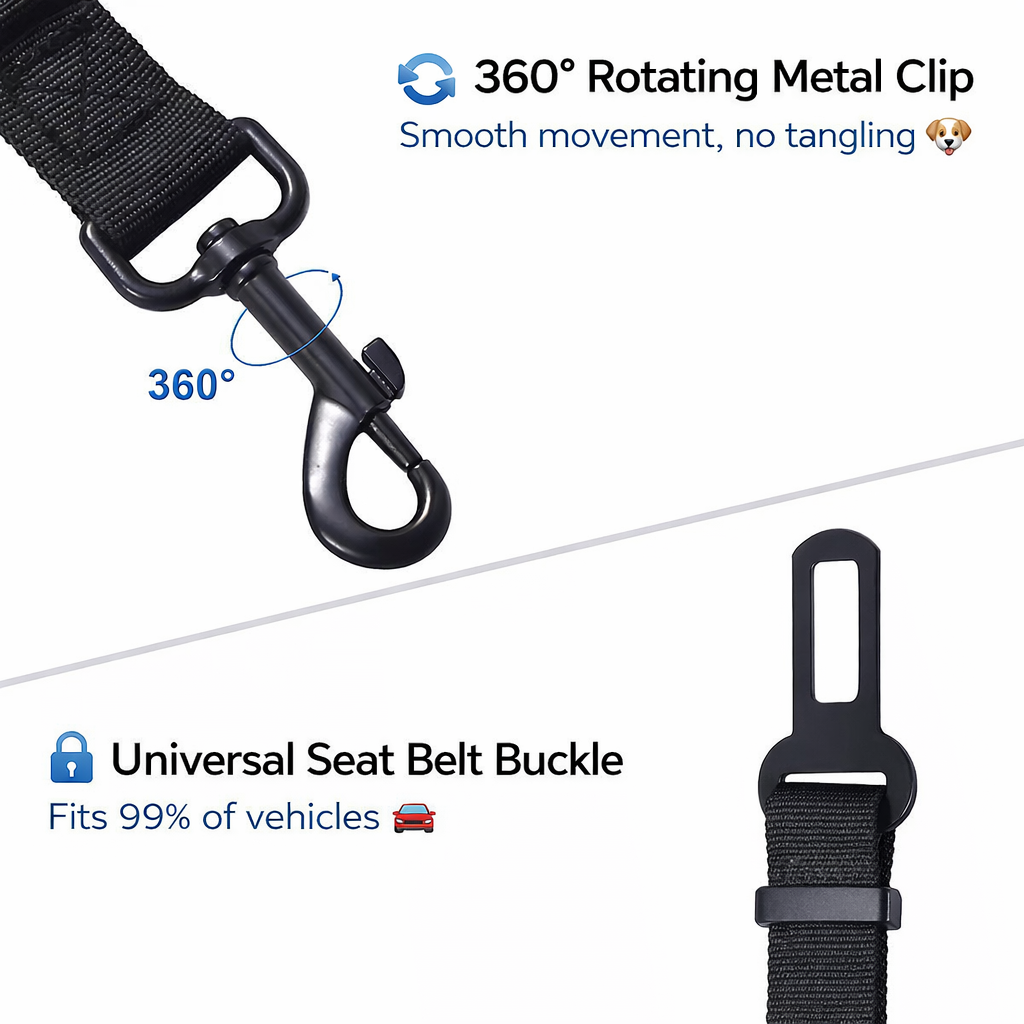 Dog Car Seat Belt – Adjustable & Multi-Functional Safety Leash